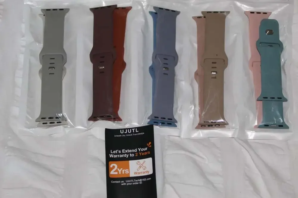 UJUTL Replacement Silicone Sport Watch Band Set for Apple Watch,  10Pack